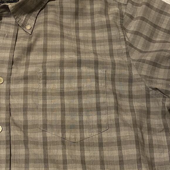 Dockers Stain Defender Gray Plaid Button Down Men’s Shirt Size XL Preppy - Picture 5 of 16
